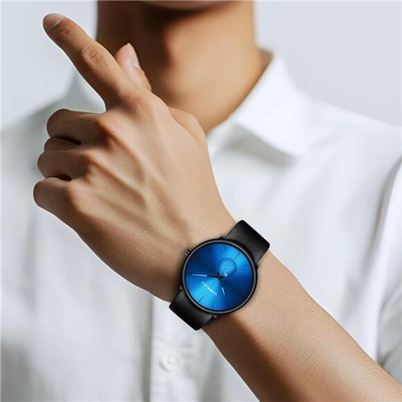 Mens Watches Ultra-Thin Minimalist Waterproof-Fashion Wrist Watch for Men - Picture 3 of 7